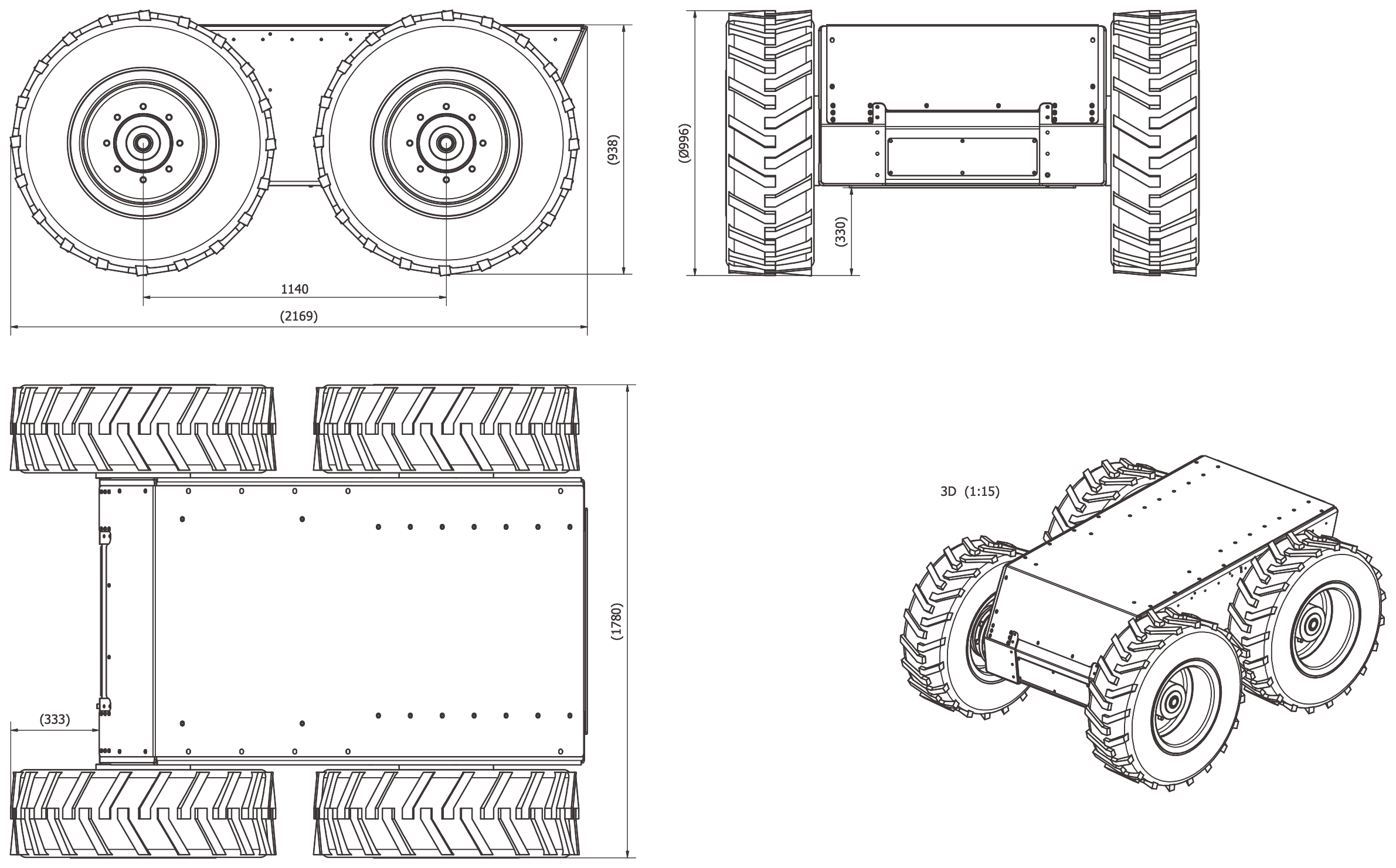 Engineering drawing: General arrangement, wheels