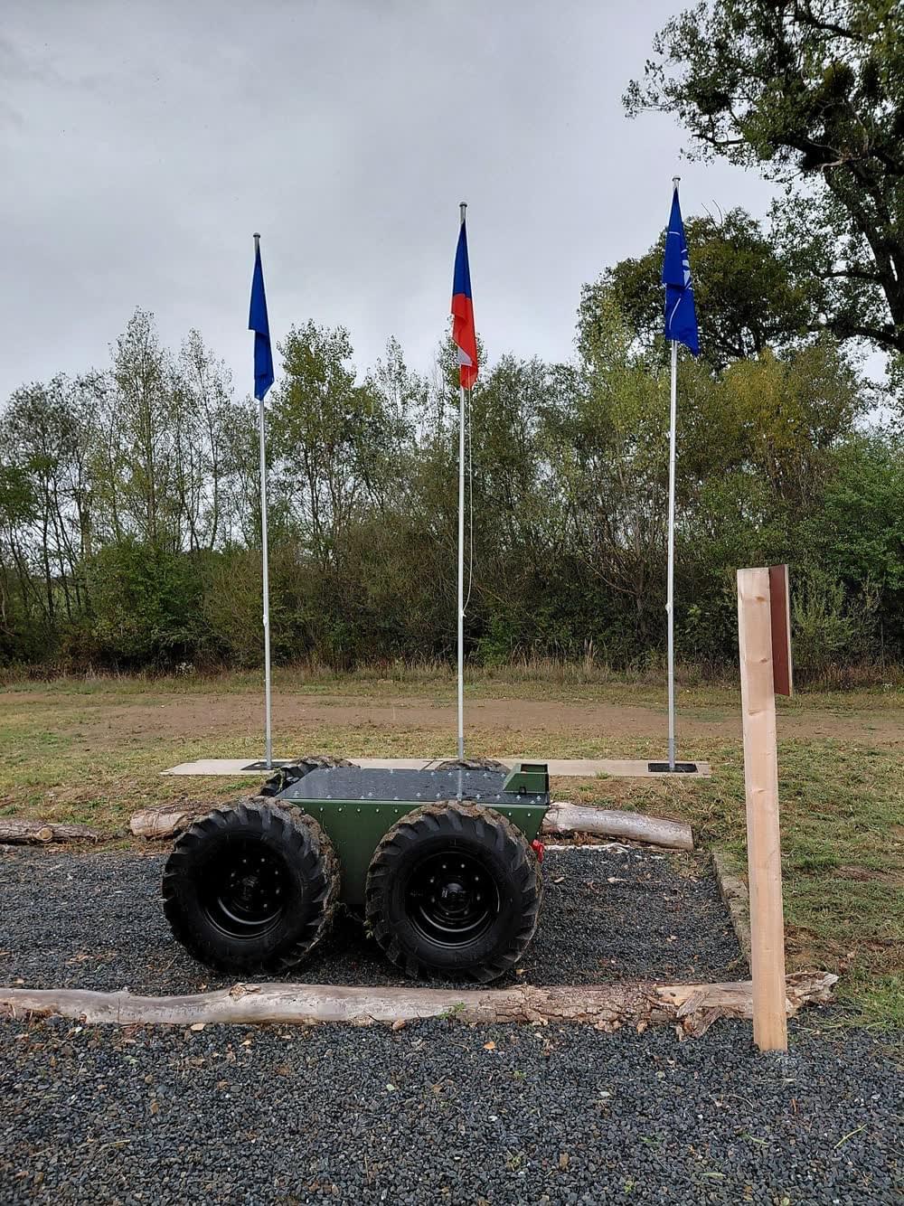 WF25 prototype in front of Czech and NATO flags
